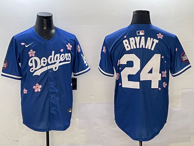 Men Los Angeles Dodgers #24 Bryant Blue Sakura Edition 2025 Nike MLB Jersey style 1->los angeles dodgers->MLB Jersey